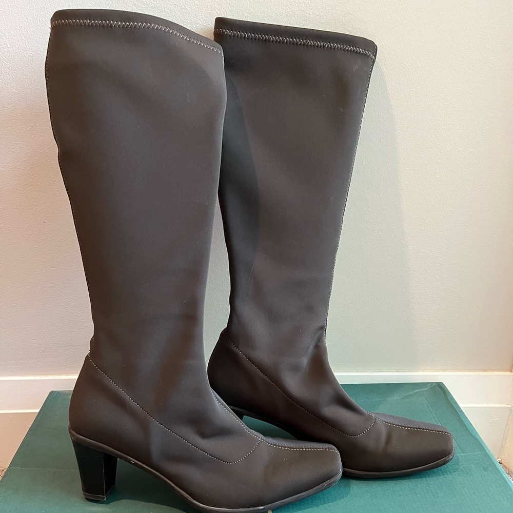 La Canadienne Waterproof Knee High Espresso Heeled Boots